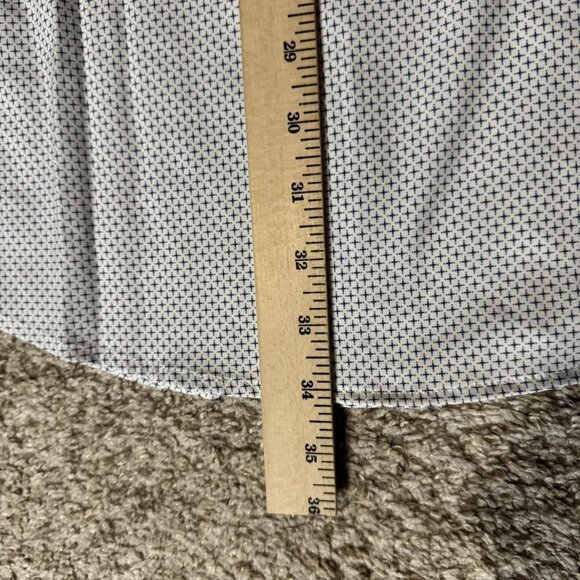 Mizzen+Main Shirt Mens XL Tall White Leeward Trim Fit LS Micro Print 1WS-1188 - Picture 9 of 9